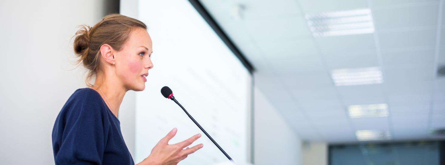 Woman making speech