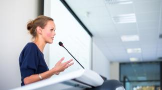 Woman making speech